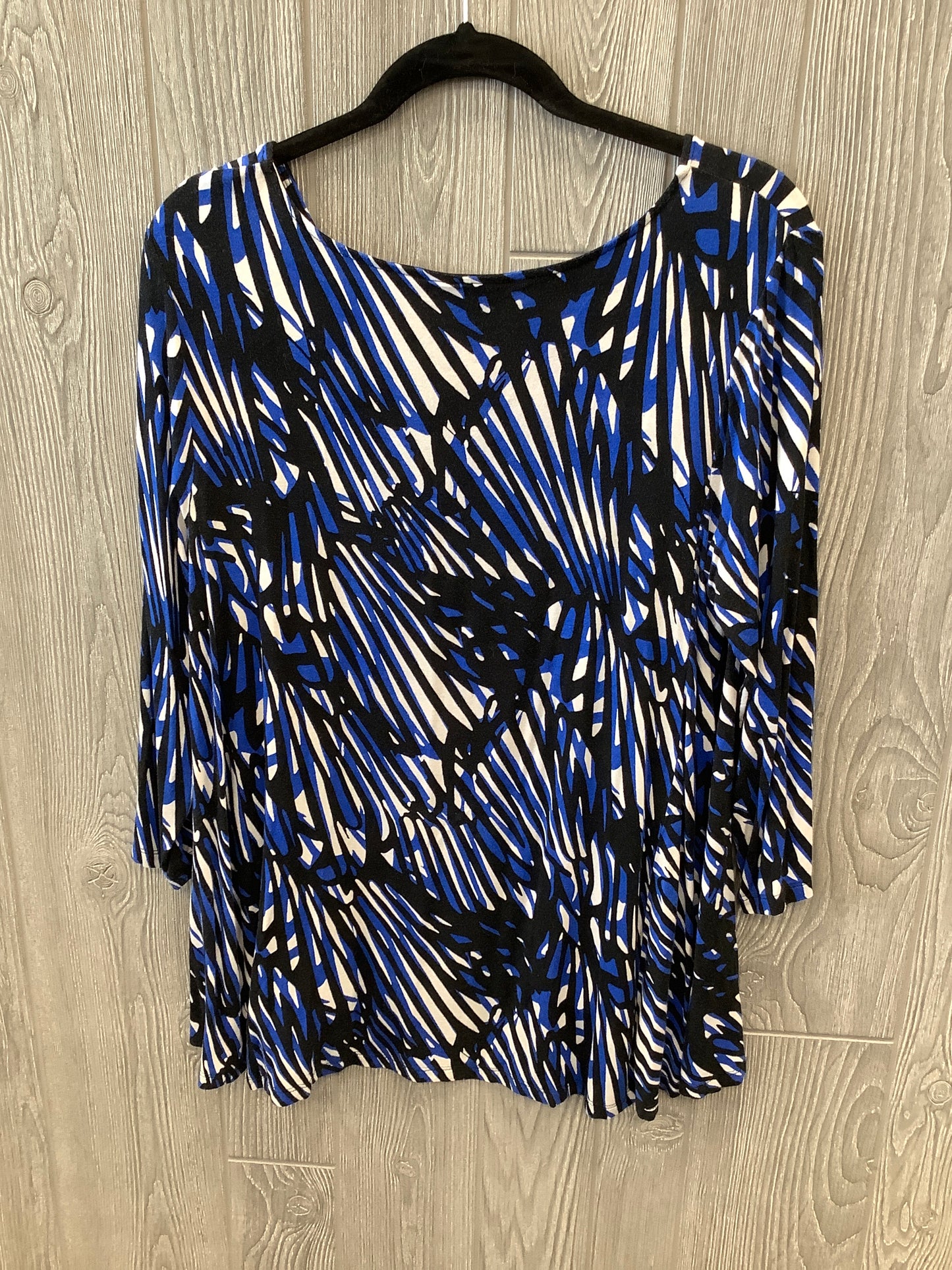 Top Long Sleeve By Dana Buchman In Blue, Size: L