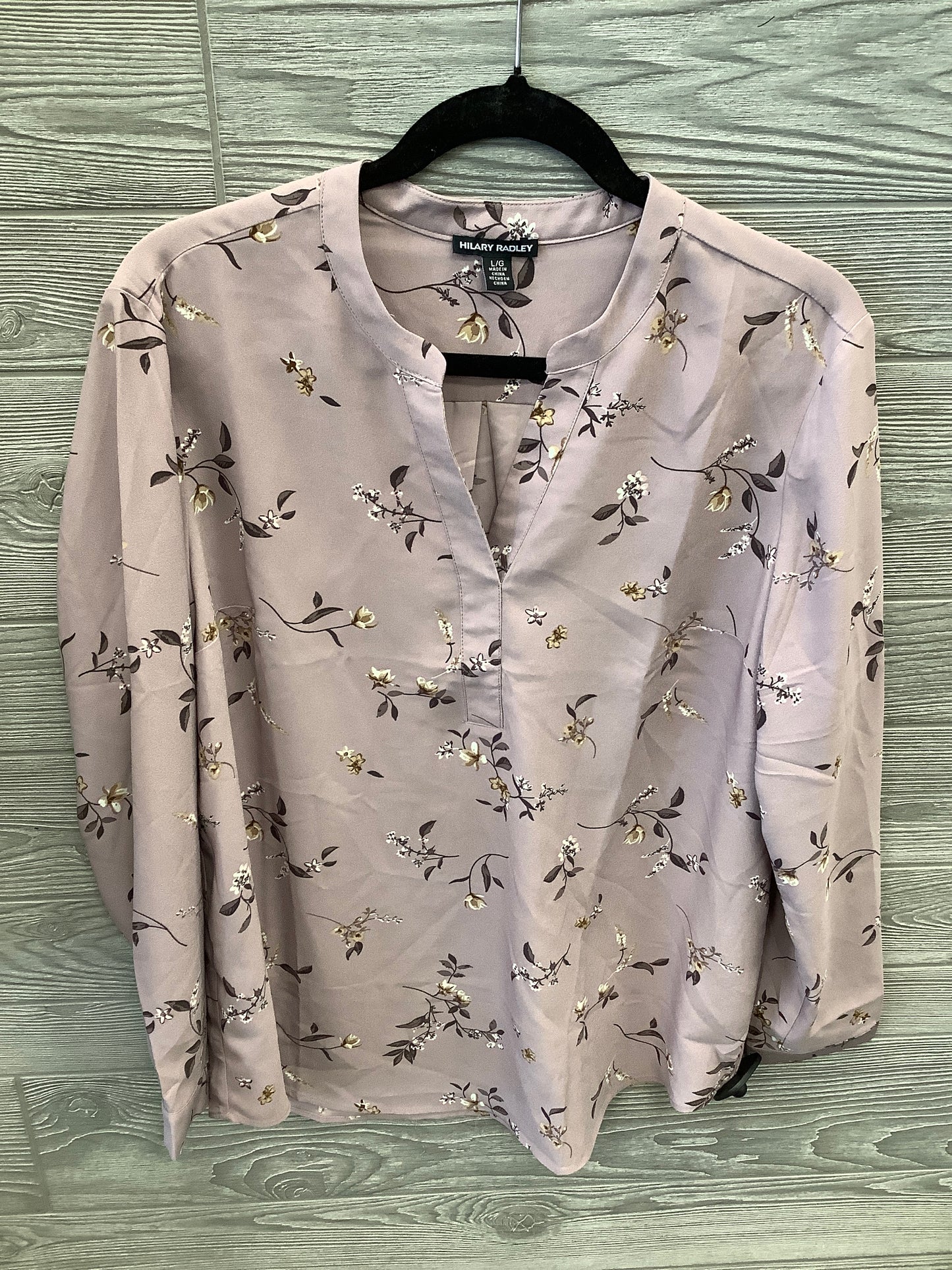 Top Long Sleeve By Hilary Radley In Floral Print, Size: L