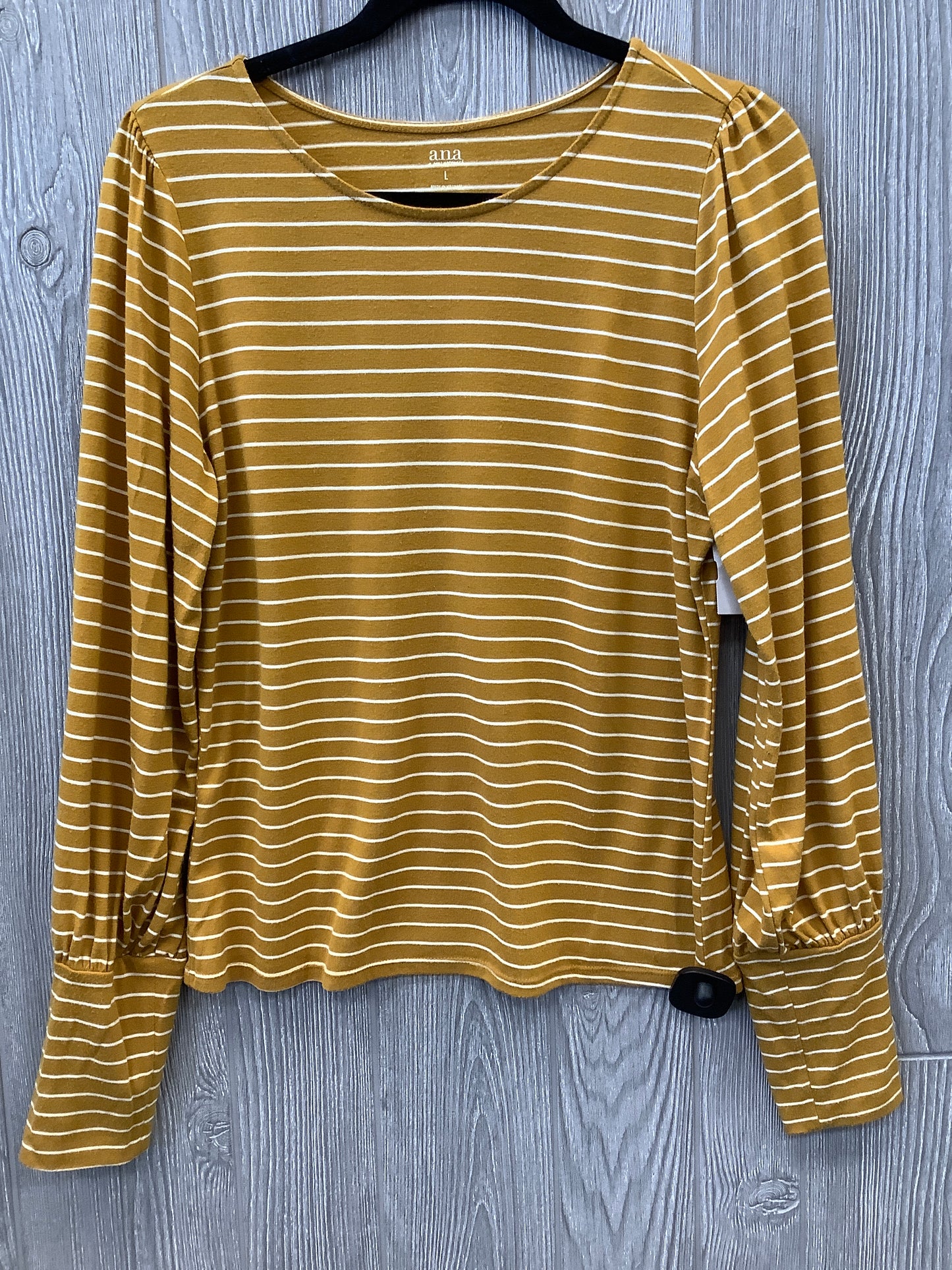 Top Long Sleeve By Ana In Yellow, Size: L