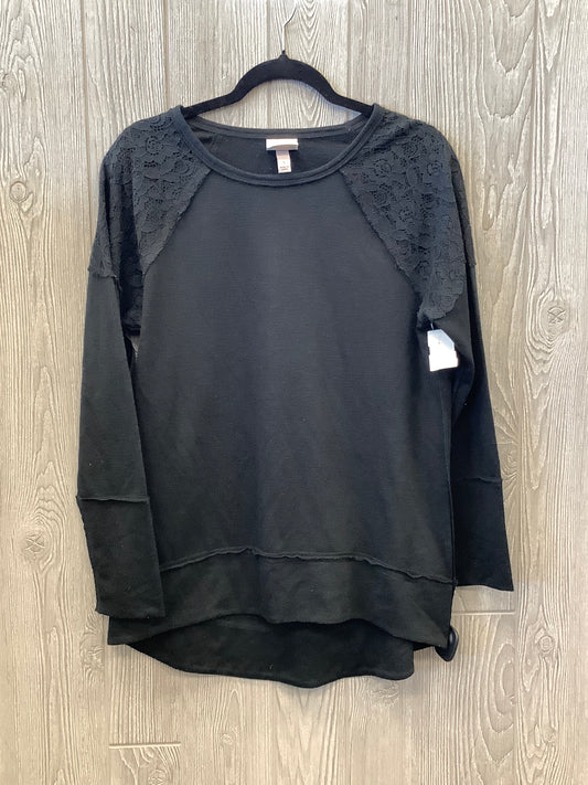 Top Long Sleeve By Knox Rose In Black, Size: S