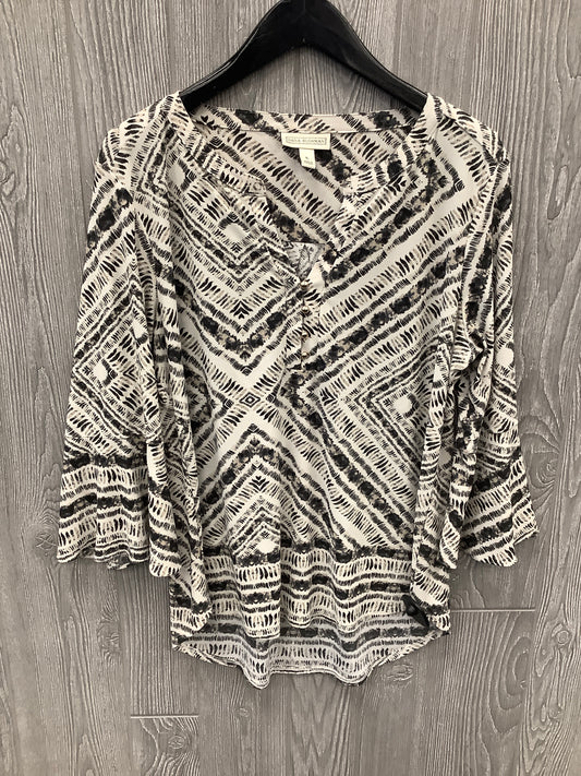 Top Long Sleeve By Dana Buchman In Grey, Size: L