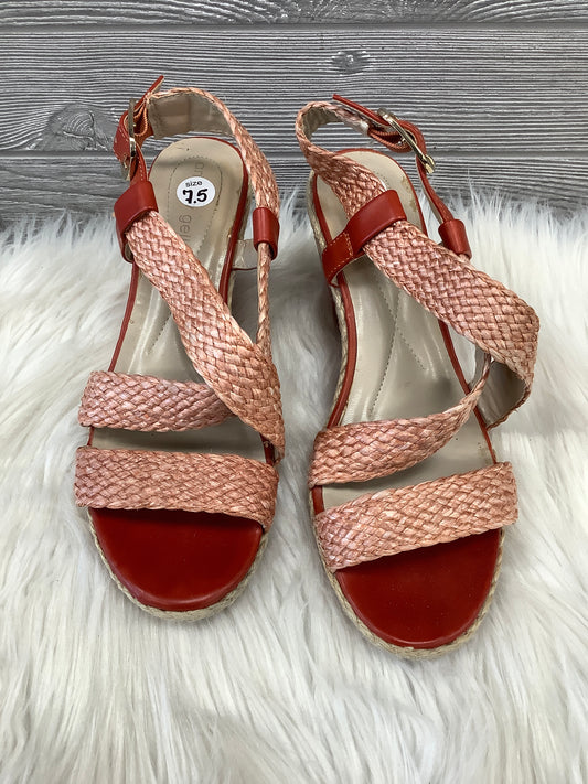 Sandals Heels Wedge By Andrew Gellar In Red, Size: 7.5