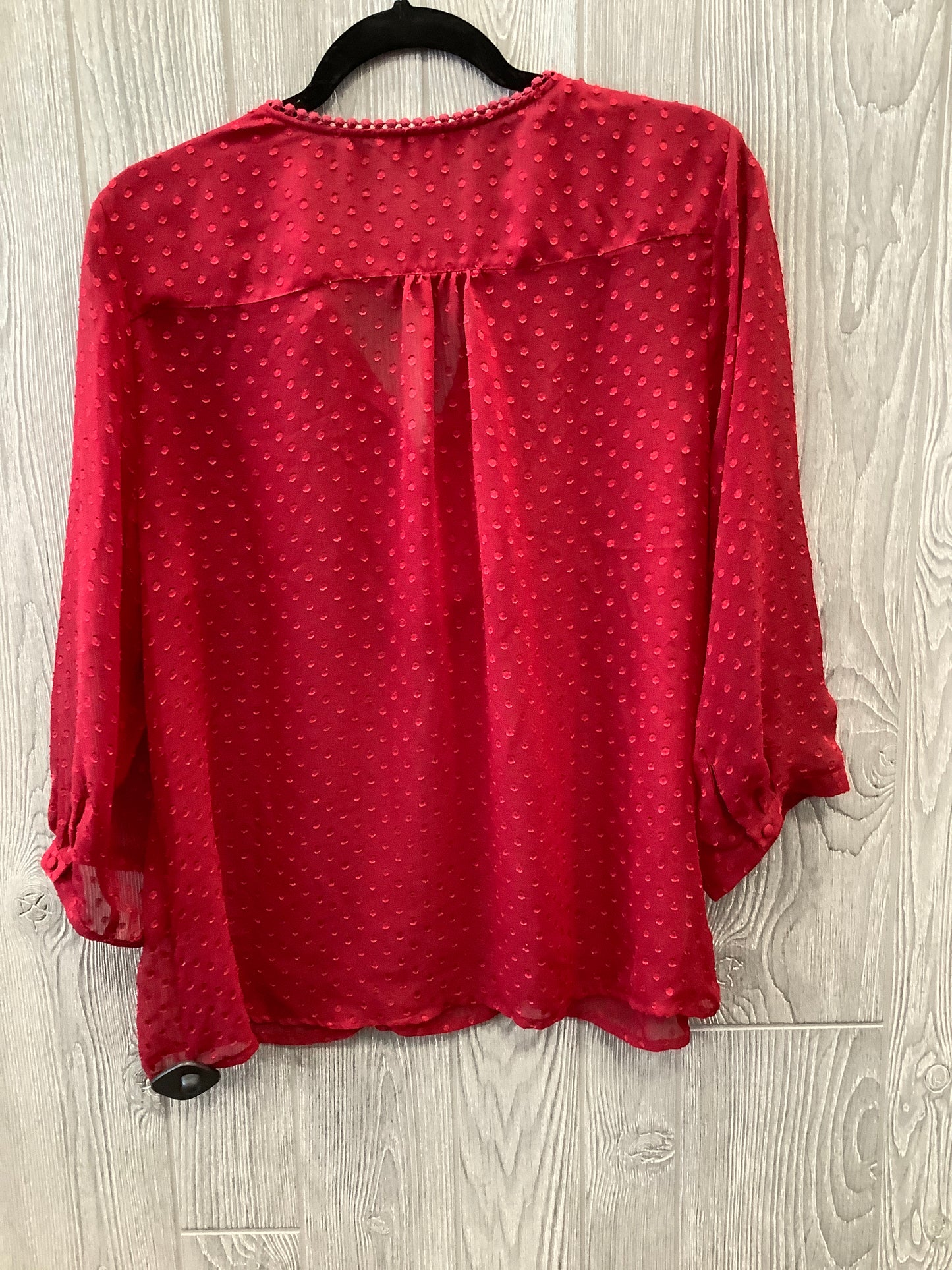 Top Long Sleeve By Christopher And Banks In Red, Size: L