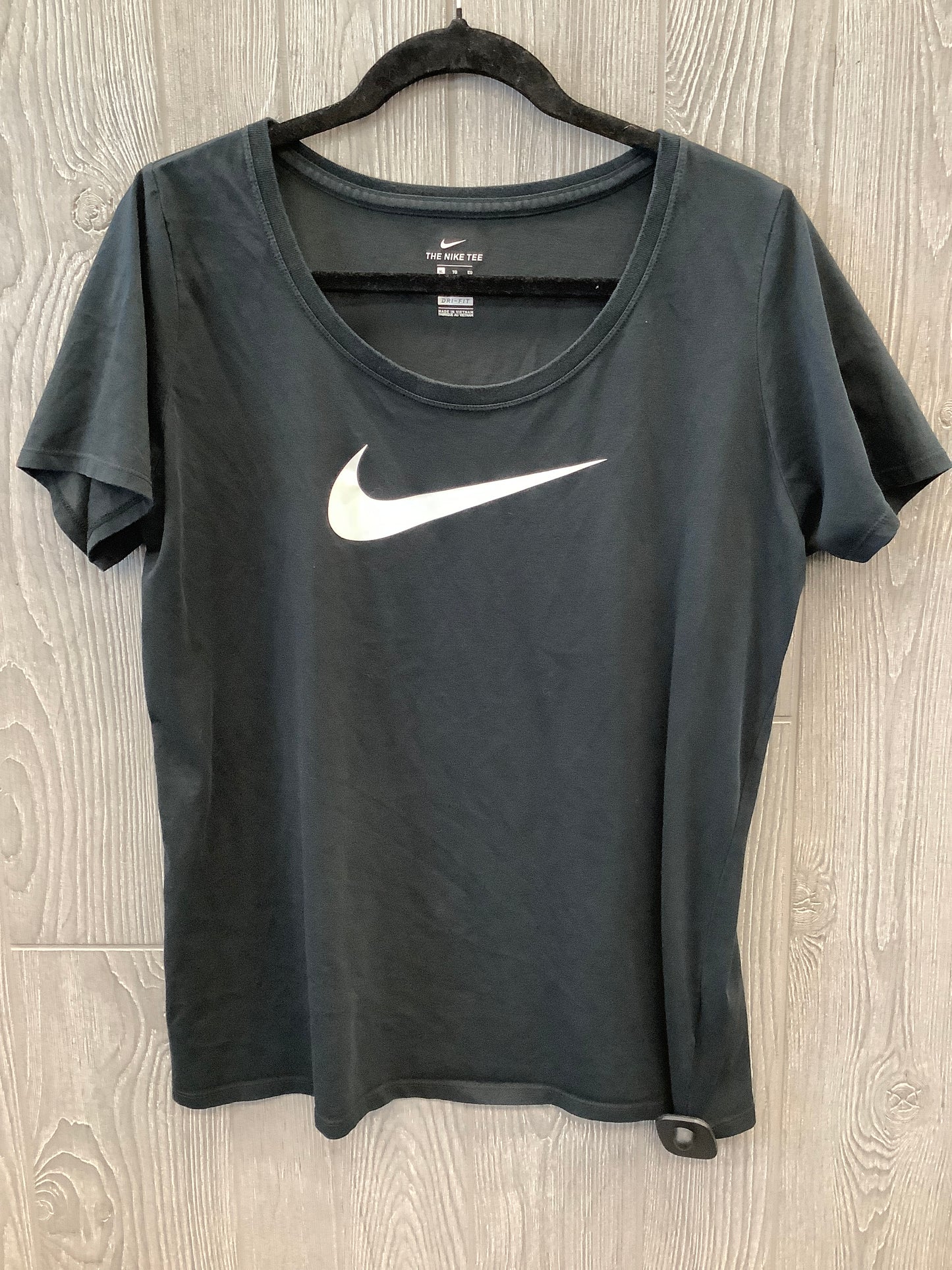 Athletic Top Short Sleeve By Nike In Black, Size: Xl