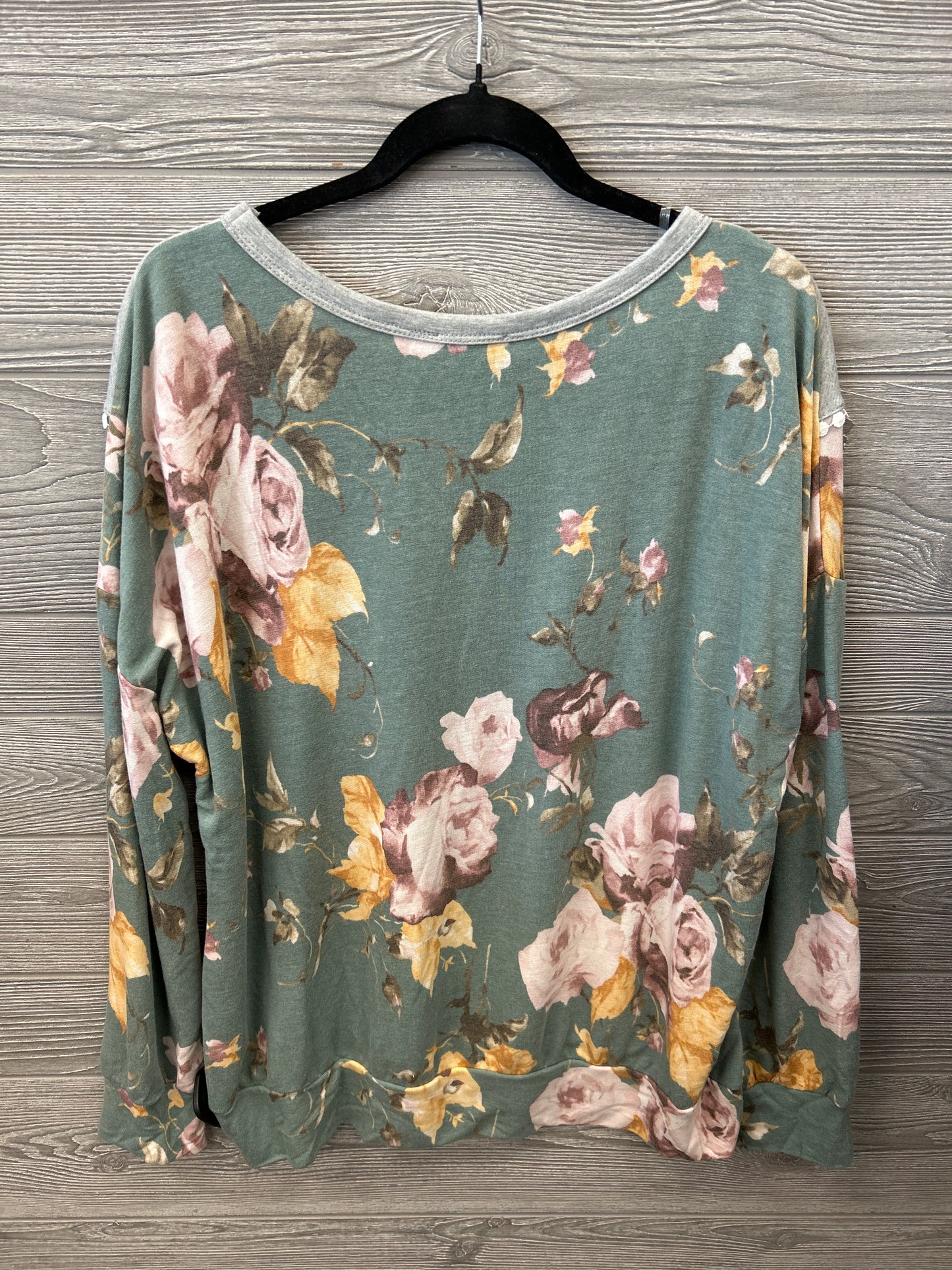 Top Long Sleeve By Clothes Mentor In Floral Print, Size: 1x