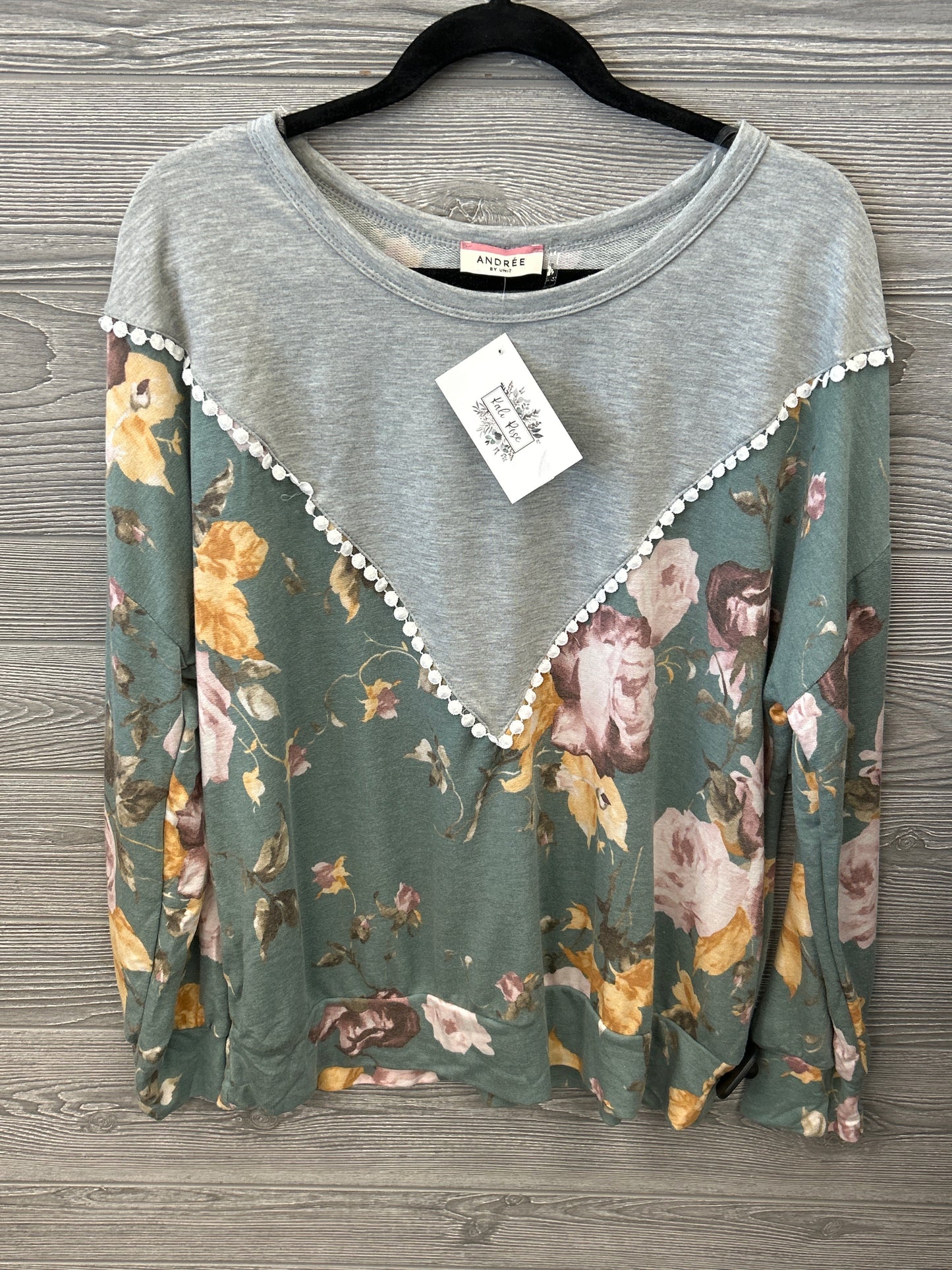 Top Long Sleeve By Clothes Mentor In Floral Print, Size: 1x