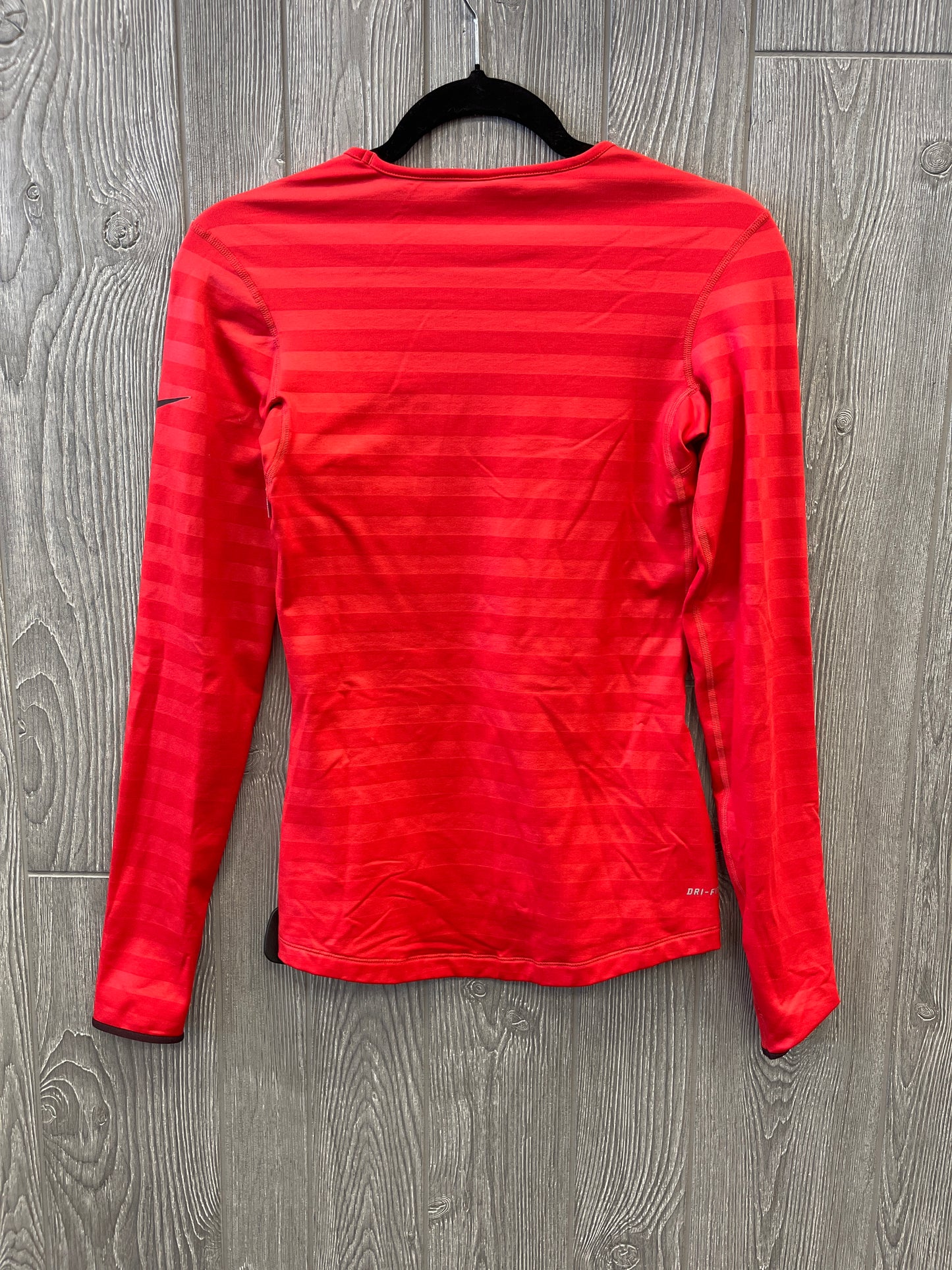 Athletic Top Long Sleeve Collar By Nike In Red, Size: S