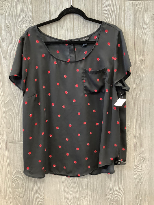 Top Short Sleeve By Torrid In Black, Size: 2x