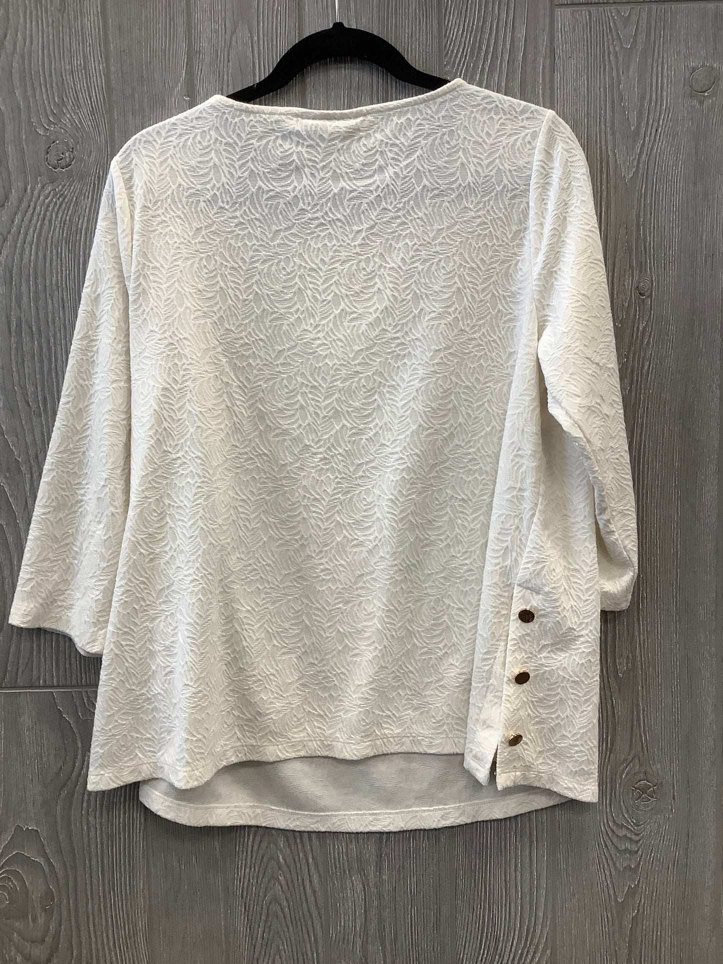 Top Long Sleeve By Dana Buchman In Cream, Size: L