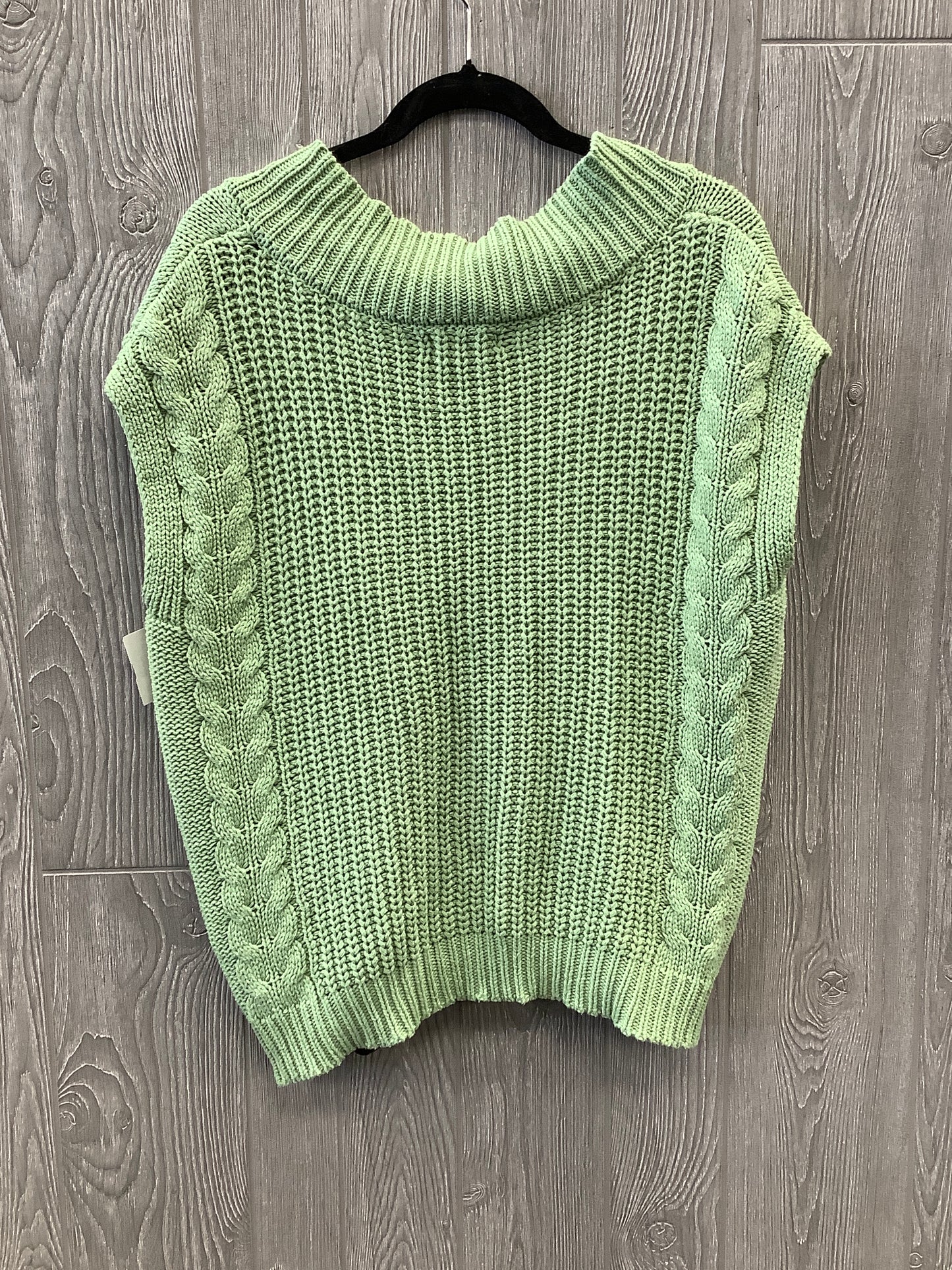 Vest Sweater By Elan In Green, Size: S