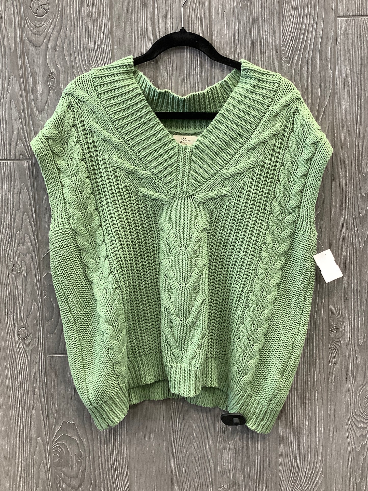 Vest Sweater By Elan In Green, Size: S