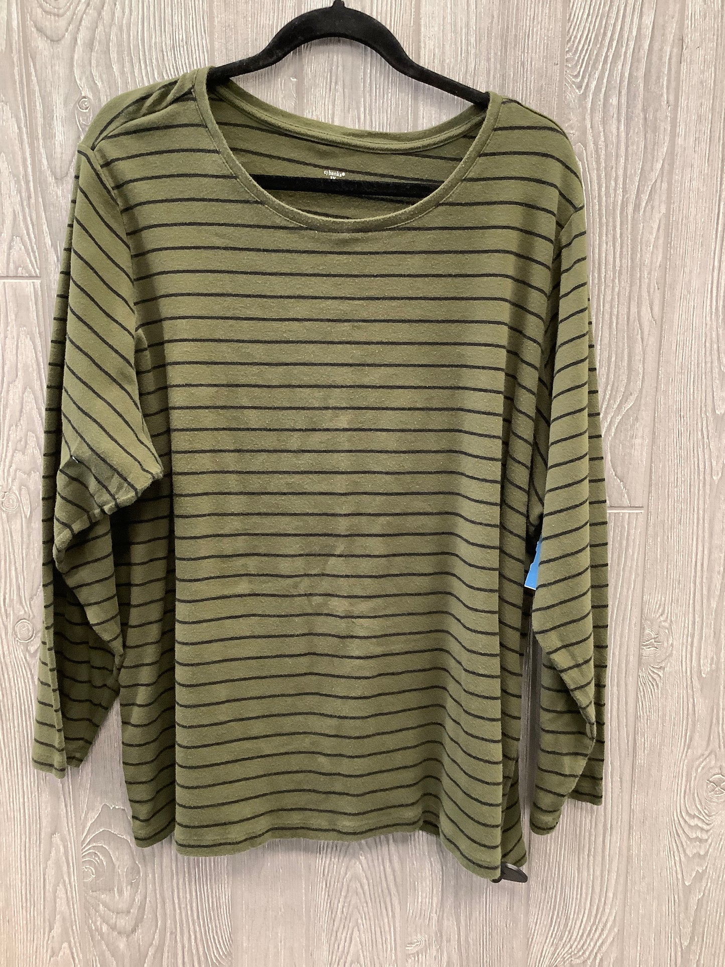 Top Long Sleeve By Cj Banks In Striped Pattern, Size: 3x