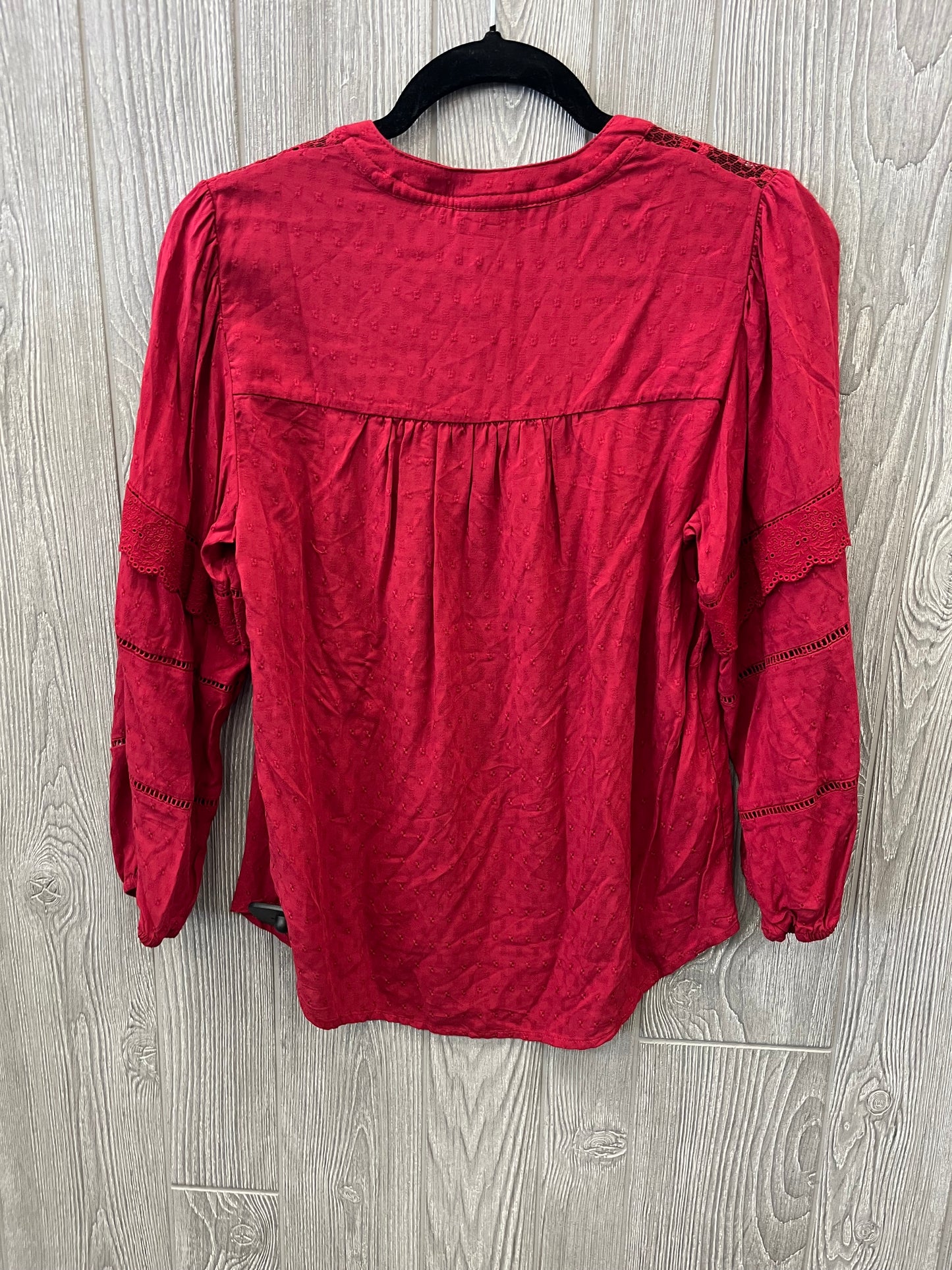 Top Long Sleeve By Knox Rose In Red, Size: Xs