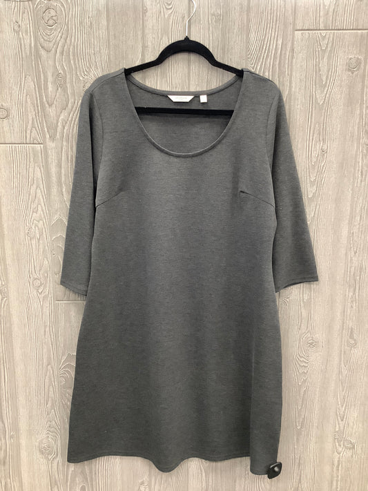 Dress Casual Midi By Liz Claiborne In Grey, Size: L