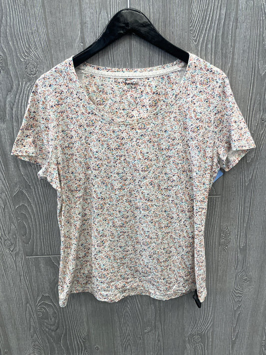 Top Short Sleeve By Ruff Hewn In Brown & Cream, Size: L