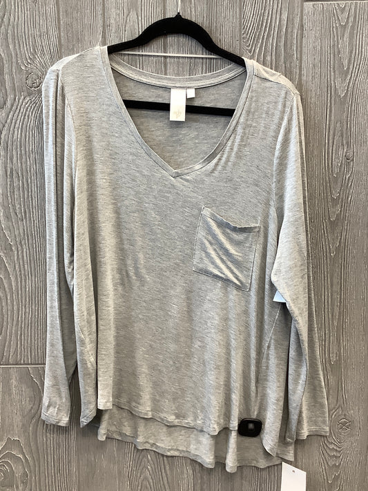 Top Long Sleeve By Clothes Mentor In Grey, Size: L