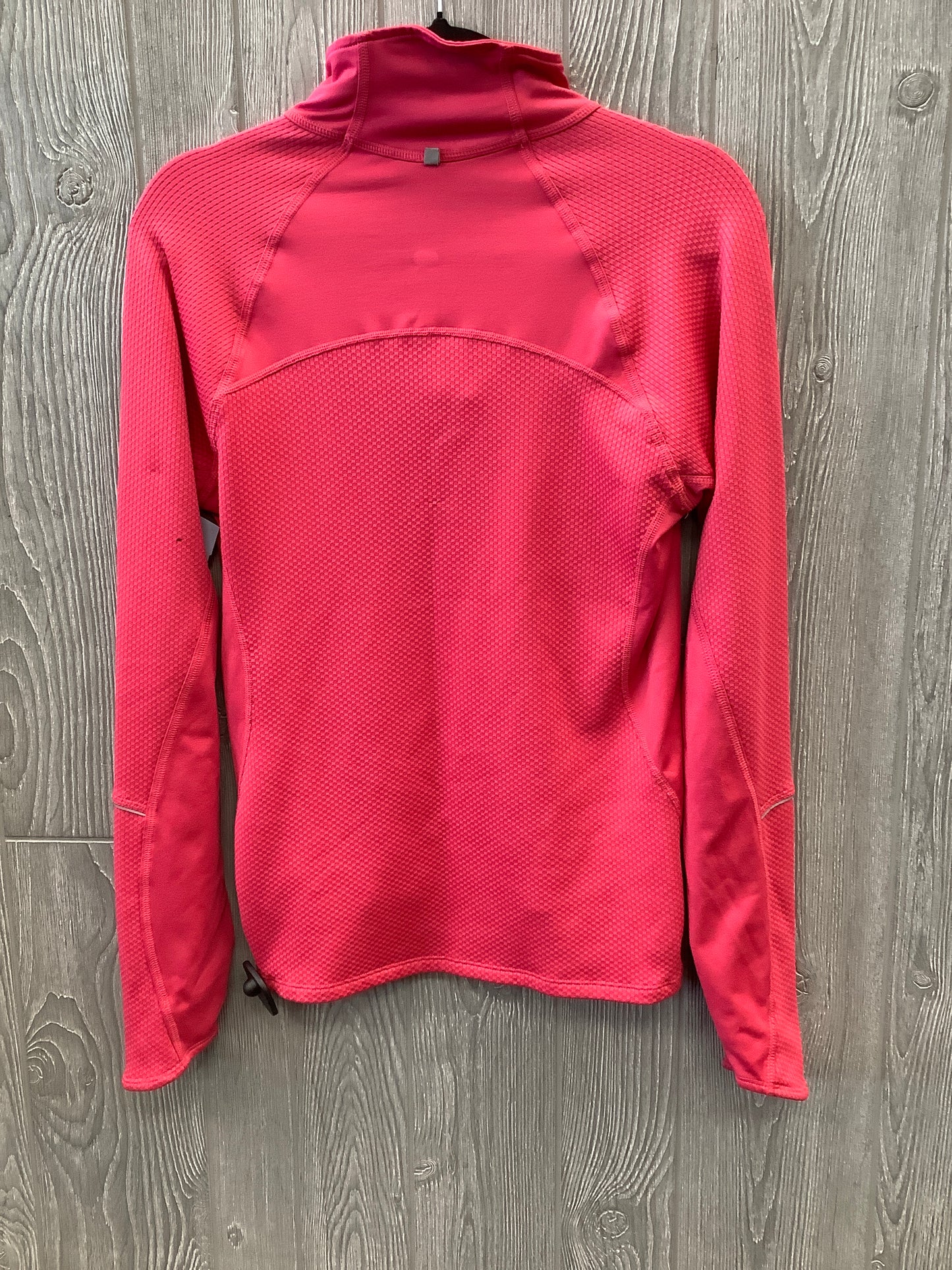 Athletic Top Long Sleeve Collar By Nike In Pink, Size: M