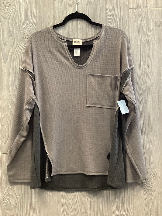 Top Long Sleeve By Bibi In Brown, Size: M