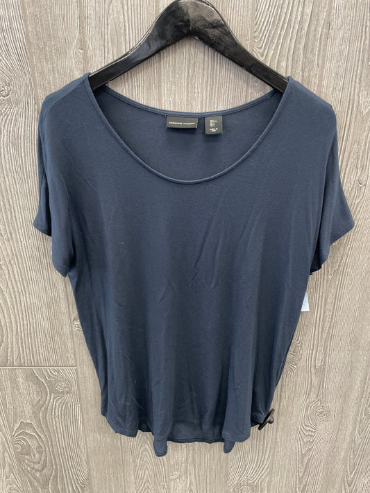 Top Short Sleeve By Adrienne Vittadini In Blue, Size: L