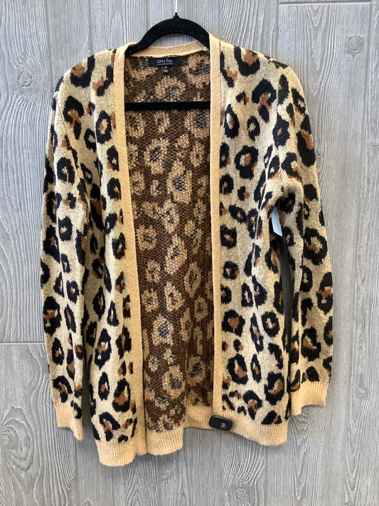 Sweater Cardigan By Clothes Mentor In Animal Print, Size: M