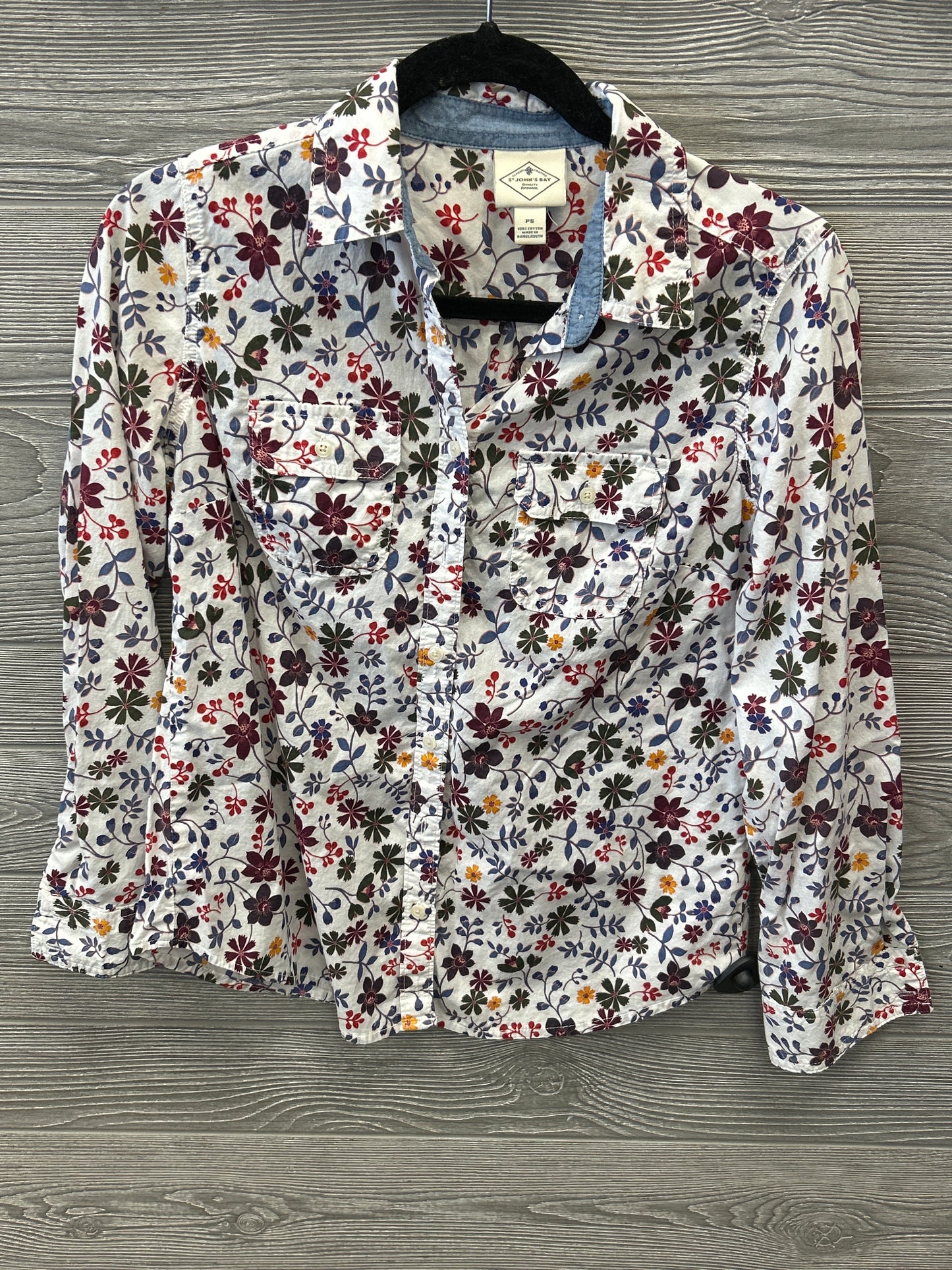 Top Long Sleeve By St Johns Bay In Floral Print, Size: Sp