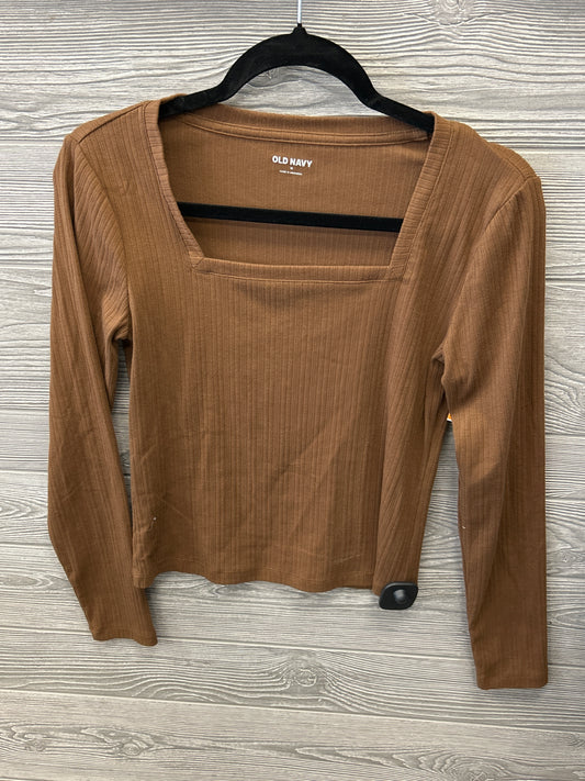 Top Long Sleeve By Old Navy In Brown, Size: M