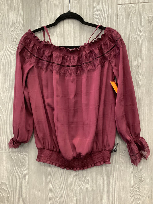 Top Long Sleeve By A Byer In Purple, Size: M