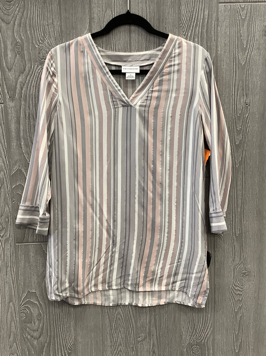 Top 3/4 Sleeve By Liz Claiborne In Grey & Pink, Size: S