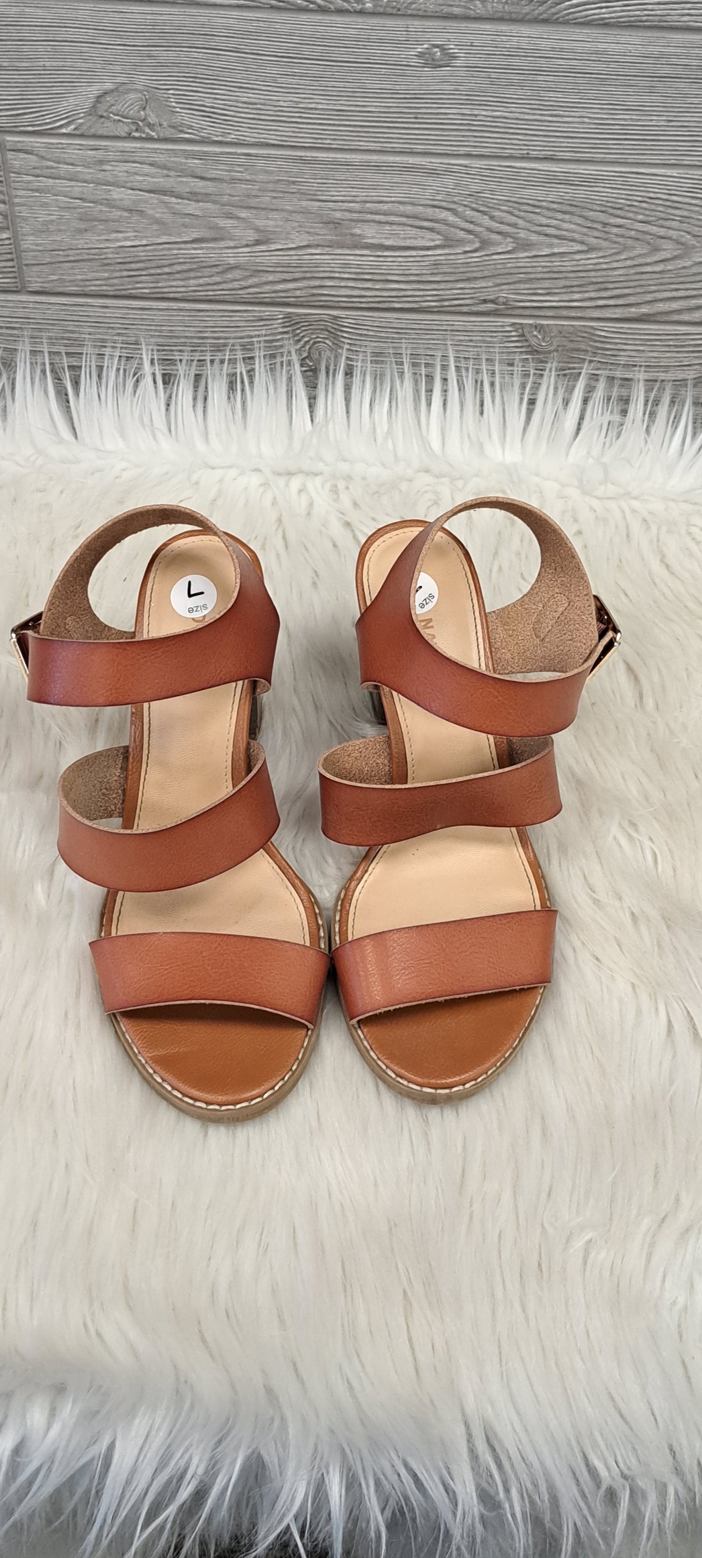 Sandals Heels Block By Old Navy In Brown, Size: 7