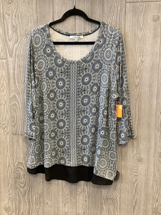Top 3/4 Sleeve By Rose And Olive In Blue, Size: 2x