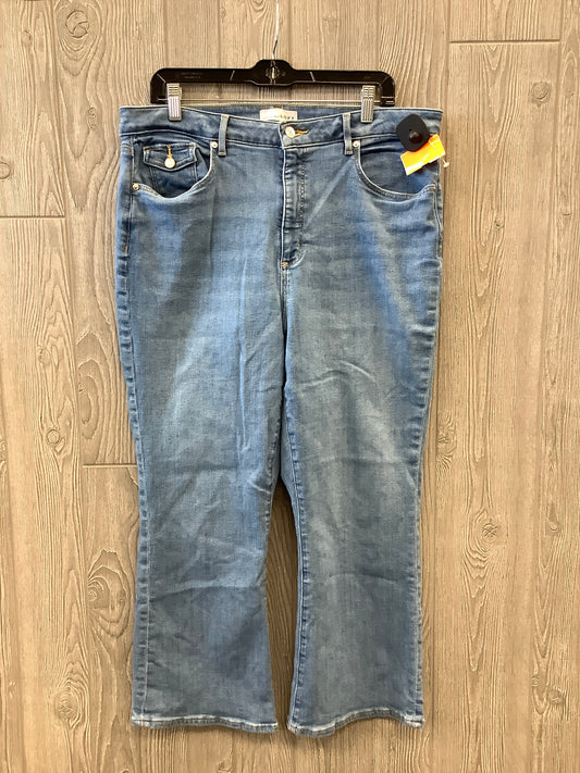 Jeans Cropped By Loft In Blue, Size: 16