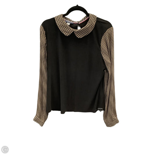 Top Long Sleeve By Tommy Hilfiger In Black & Brown, Size: Xl