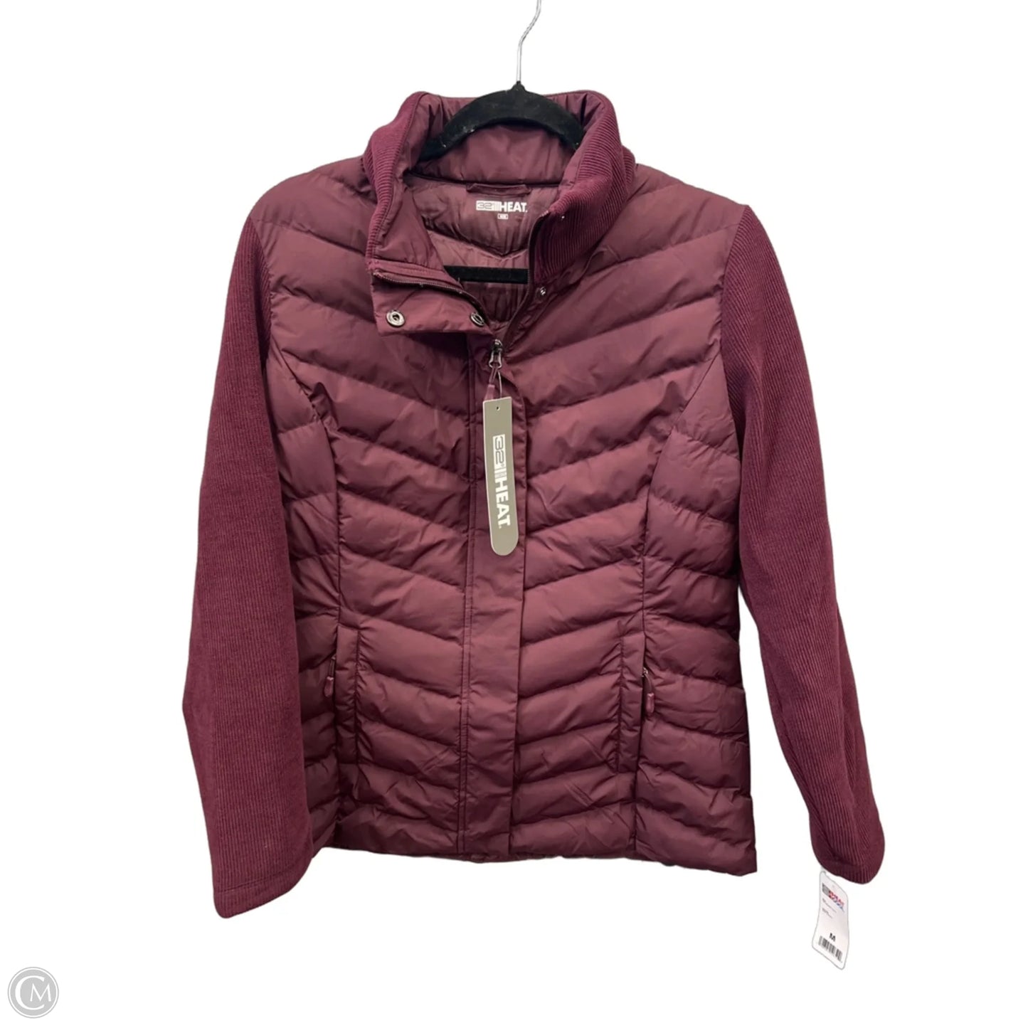 Jacket Puffer & Quilted By 32 Degrees In Maroon, Size: M