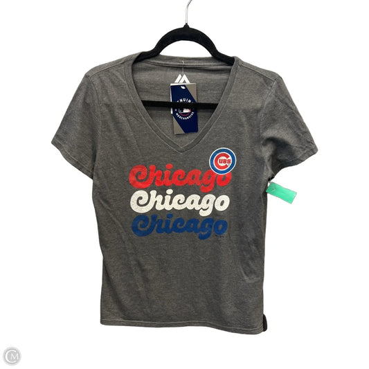 Top Short Sleeve By Majestic In Grey, Size: M