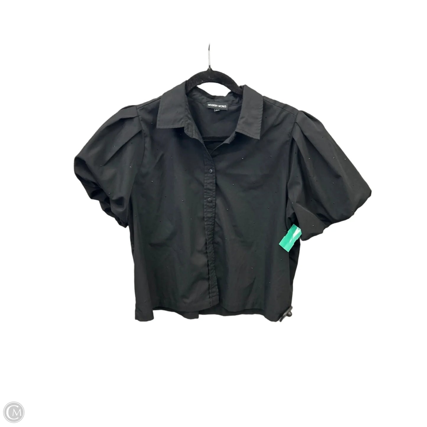 Top Short Sleeve By Modern Works In Black, Size: M