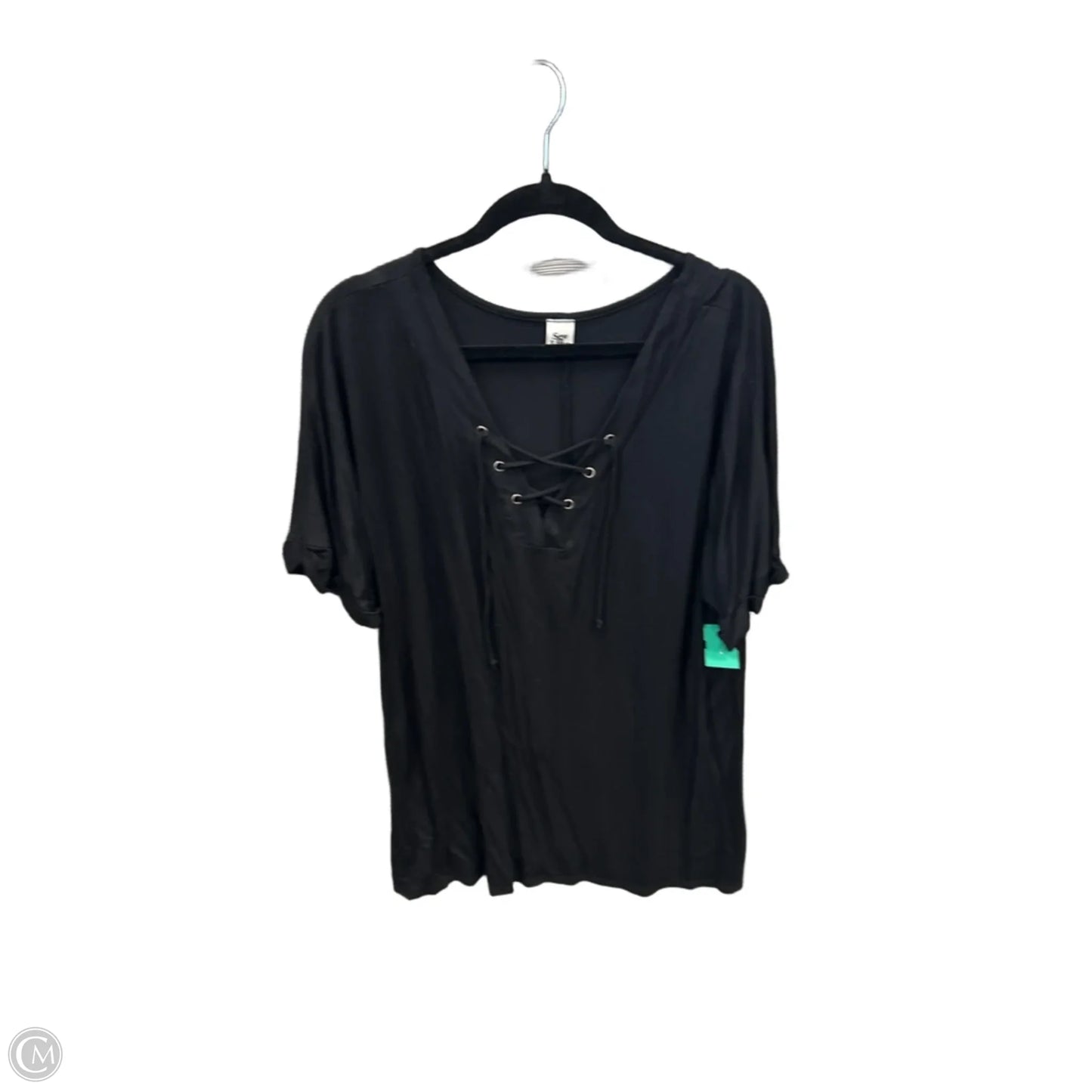 Top Short Sleeve By Sew In Love In Black, Size: 3x