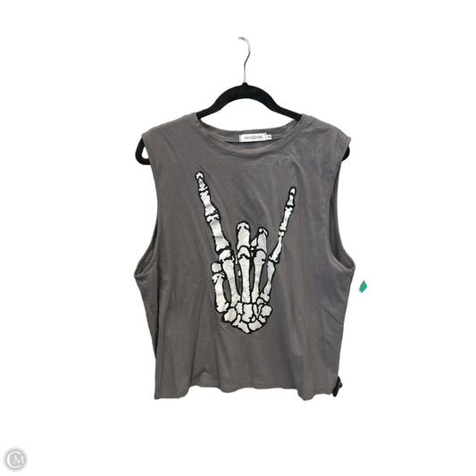 Top Sleeveless By Misslook In Grey, Size: 3x