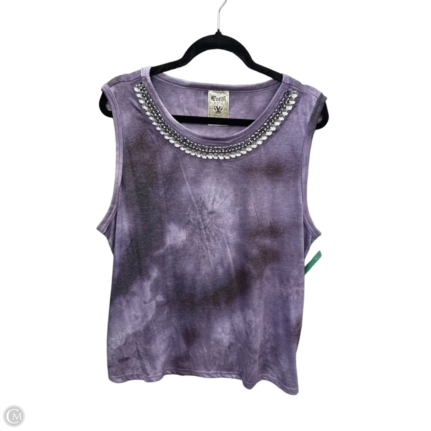 Top Sleeveless By Vocal In Purple, Size: 3x