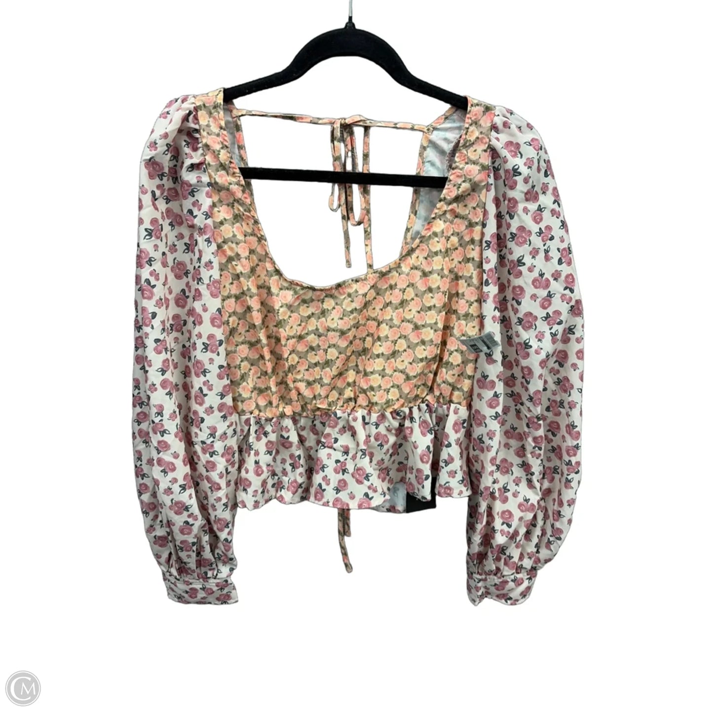 Top Long Sleeve By Shein In Floral Print, Size: L