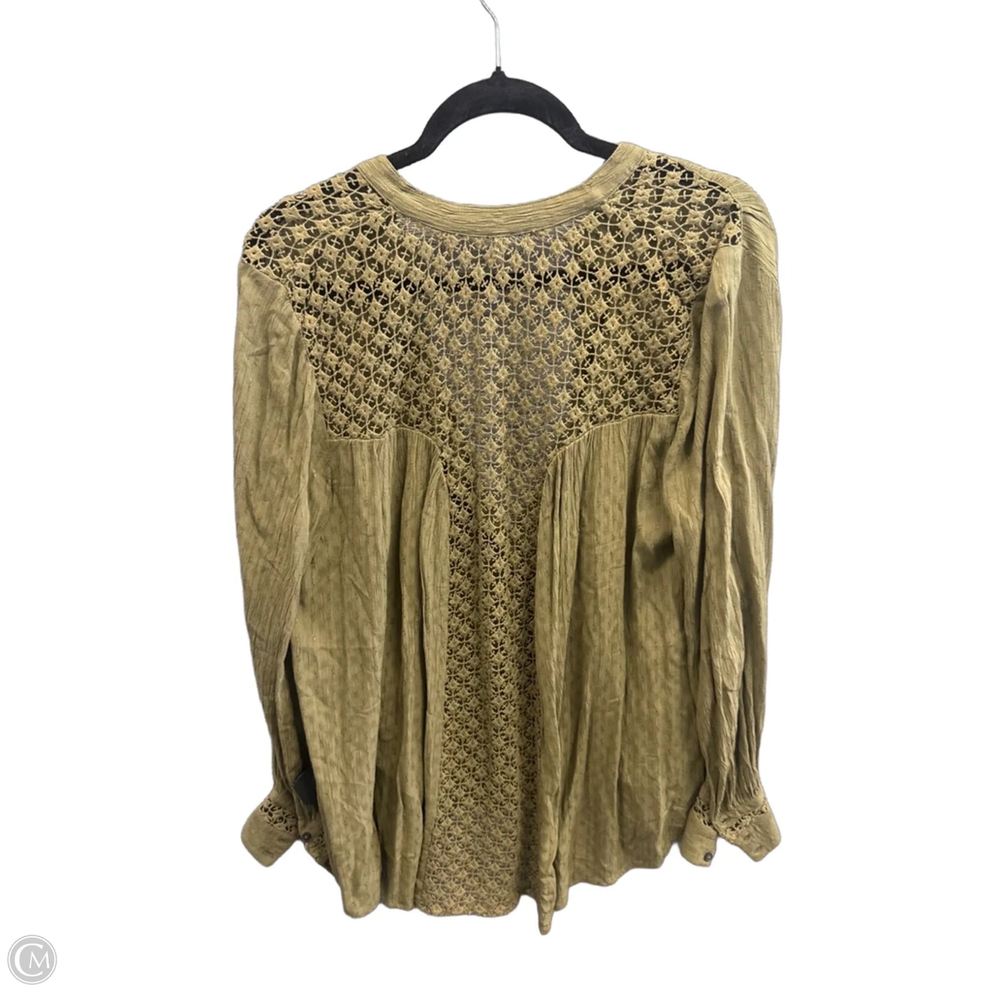 Tunic Long Sleeve By Free People In Green, Size: M