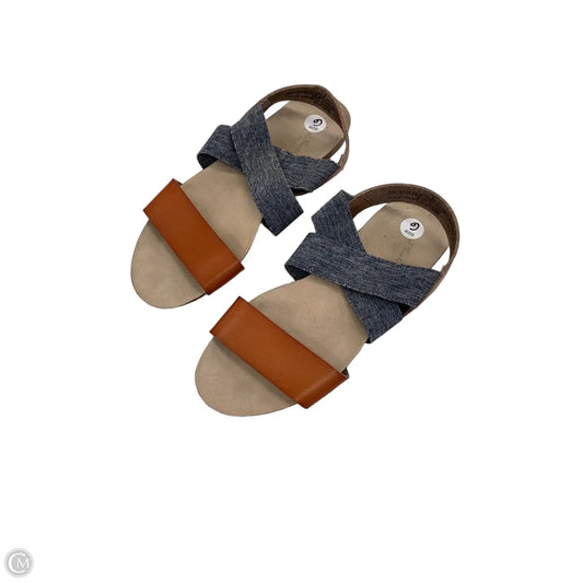 Sandals Flats By Universal Thread In Blue & Brown, Size: 6