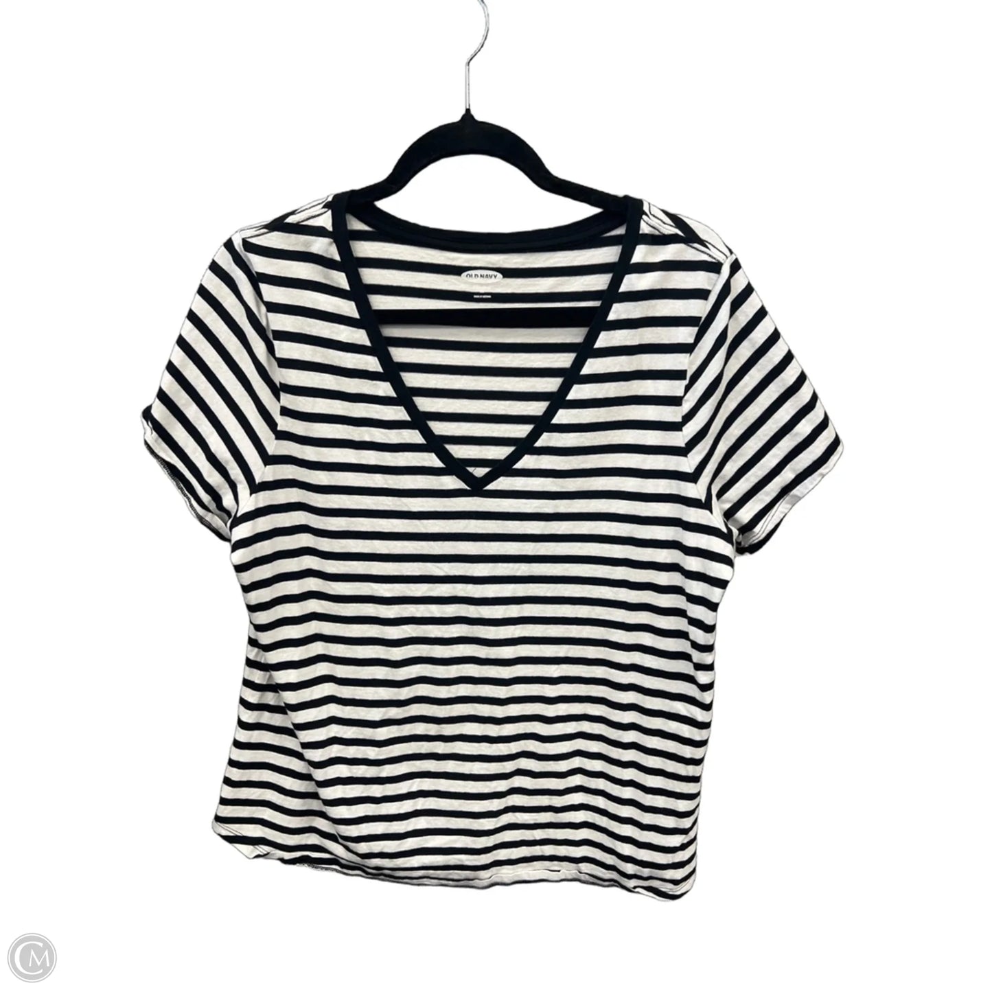 Top Short Sleeve By Olsenboye In Striped Pattern, Size: Xl