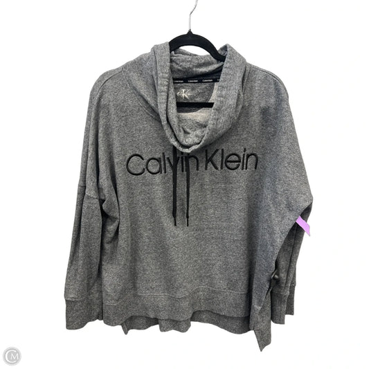 Sweatshirt Collar By Calvin Klein In Grey, Size: Xxl