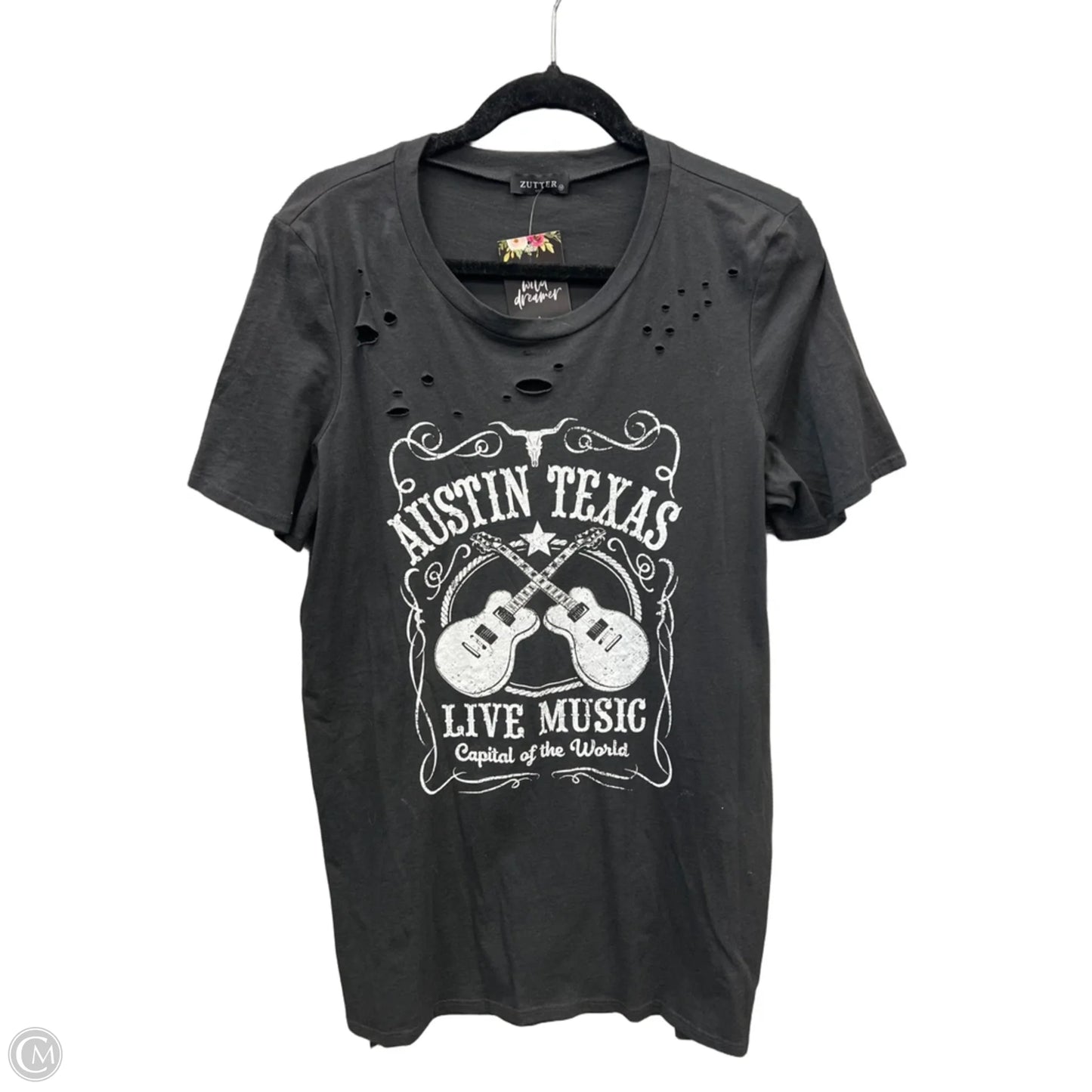 Top Short Sleeve By Clothes Mentor In Grey, Size: M