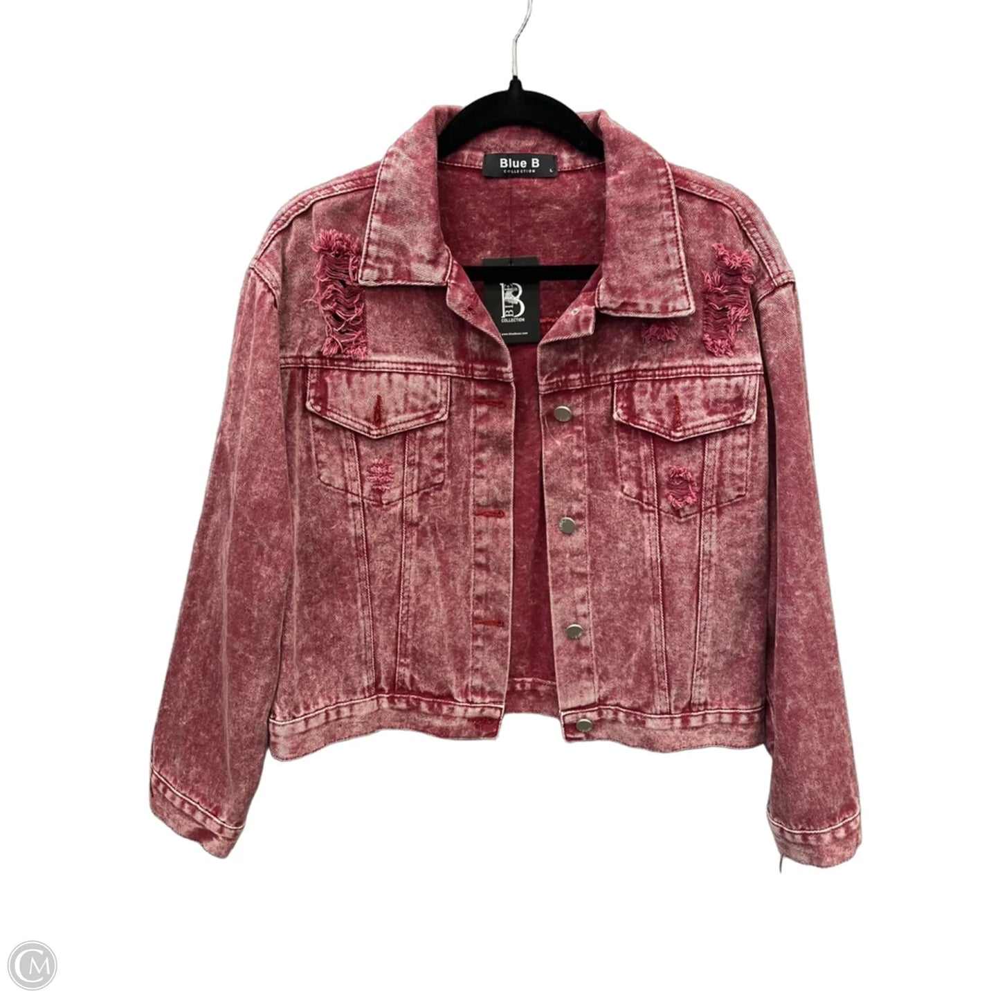 Jacket Denim By Blue B In Red Denim, Size: L