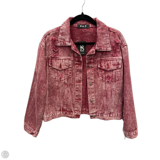 Jacket Denim By Blue B In Red Denim, Size: L