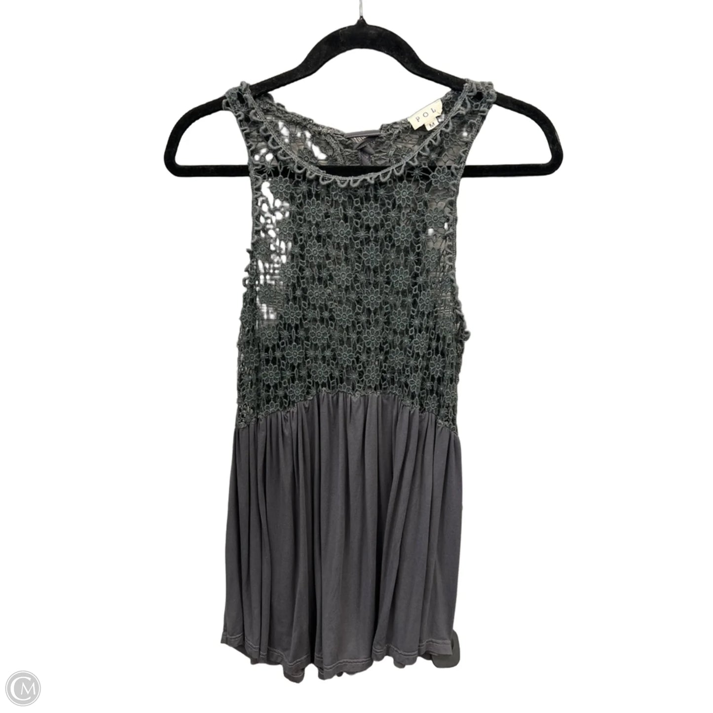 Top Sleeveless By Pol In Grey, Size: M