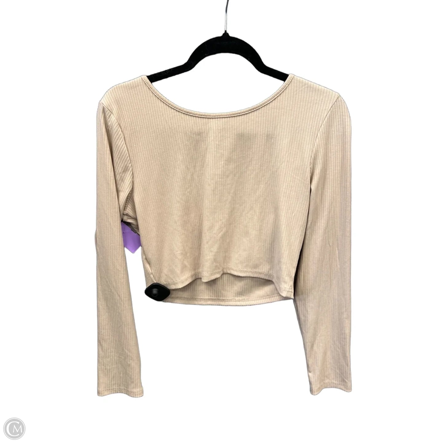 Top Long Sleeve By Cmf In Beige, Size: L