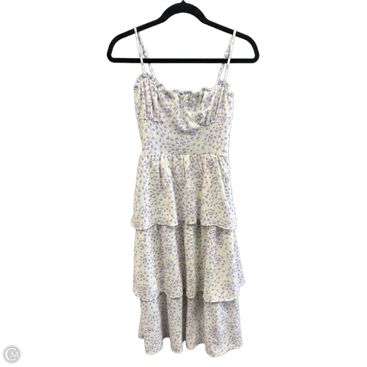 Dress Casual Midi By Speechless In Purple & White, Size: Xs
