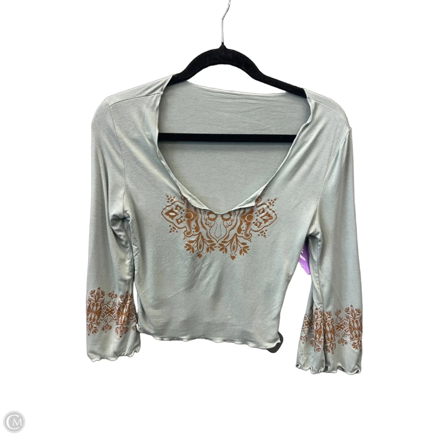 Top 3/4 Sleeve By Shein In Teal, Size: Xs